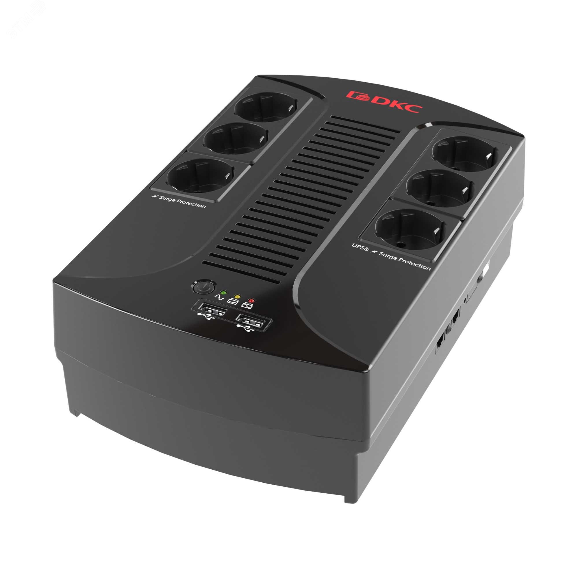 Источник бесперебойного питания line-interactive, Инфо ПДУ (Info PDU), 800 ВА/480 Вт, 1/1, 6xSchuko, USB для зарядки (2), USB + RJ11, 1x8Aч INFOPDU800 DKC