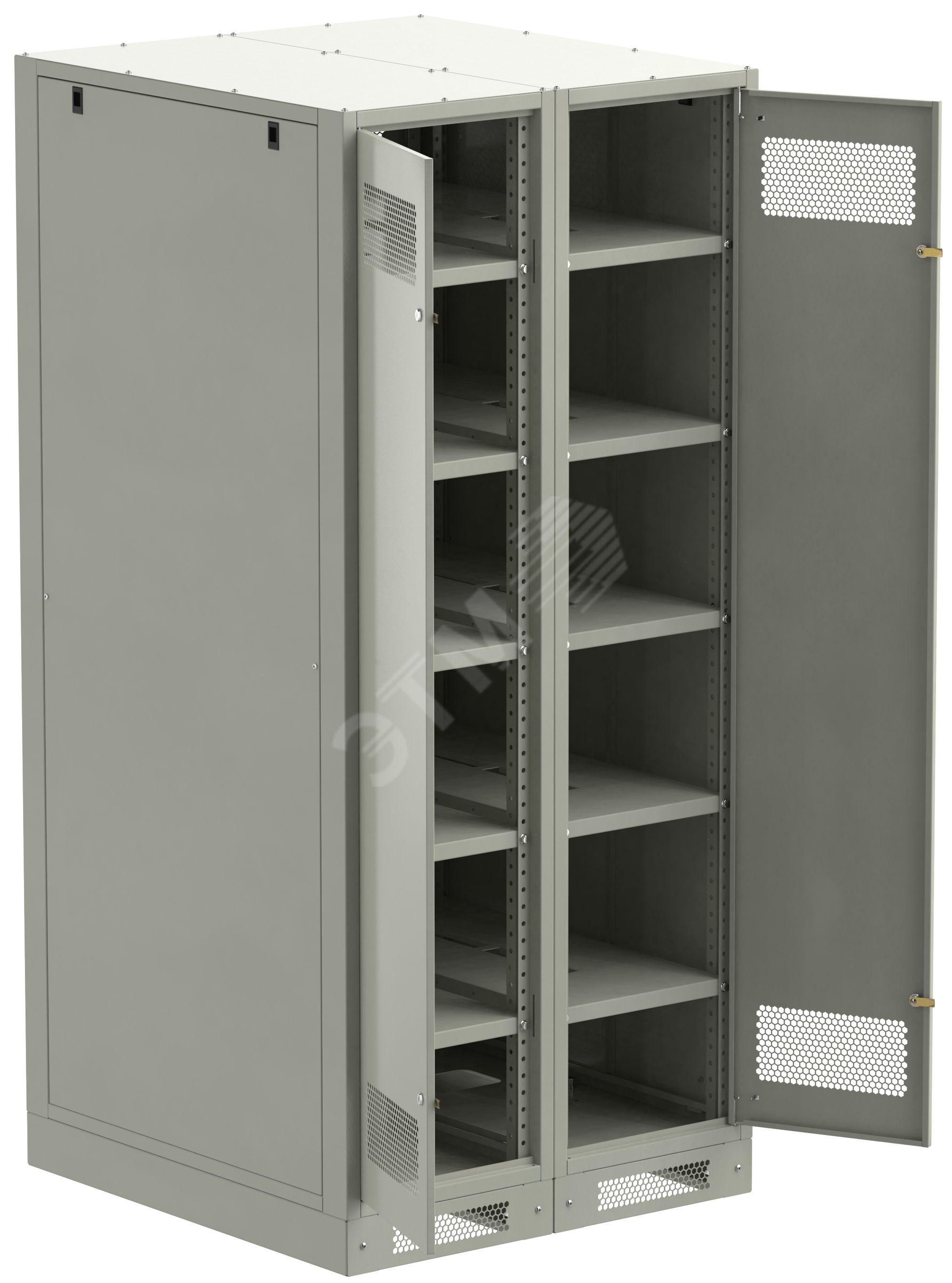 Шкаф аккумуляторный (пустой) 2000х900х950мм двустворчатая металлическая дверь серый LINEA B LB35-20H99-2M ITK