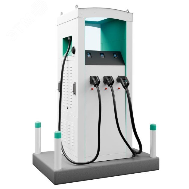 Зарядная станция для электромобилей ПРО Макс 120 C/C/С напольная, быстрая (DC), 120kW, 3 кабеля CCS2, 5 м, 1 розетка Type 2 ПМ120CCC НЗС
