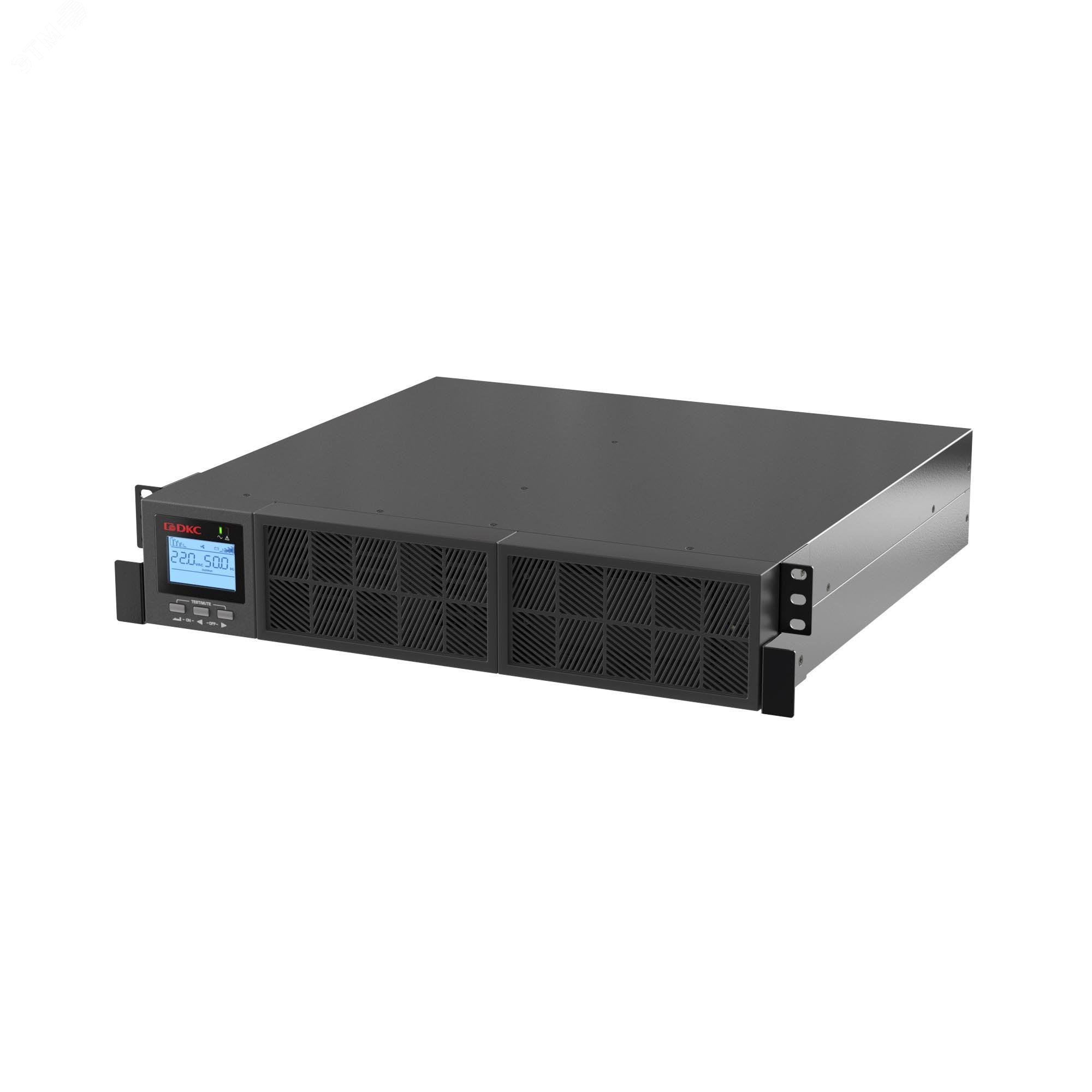 Источник бесперебойного питания Online Смолл Рэкмаунт (Small Rackmount), 1000 ВА/1000 Вт,1/1, 6xIEC C13, 1хIEC C19, EPO, USB, RS-232, Rack 2U, з/у 1А, 2x9Ач SMALLR1A5I DKC